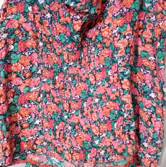 Code Mode blouse elasticized multicolored floral top size women's XL - Picture 3 of 5
